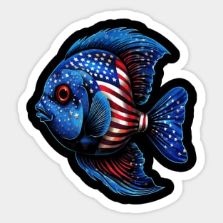 Patriotic Blue Tang Sticker